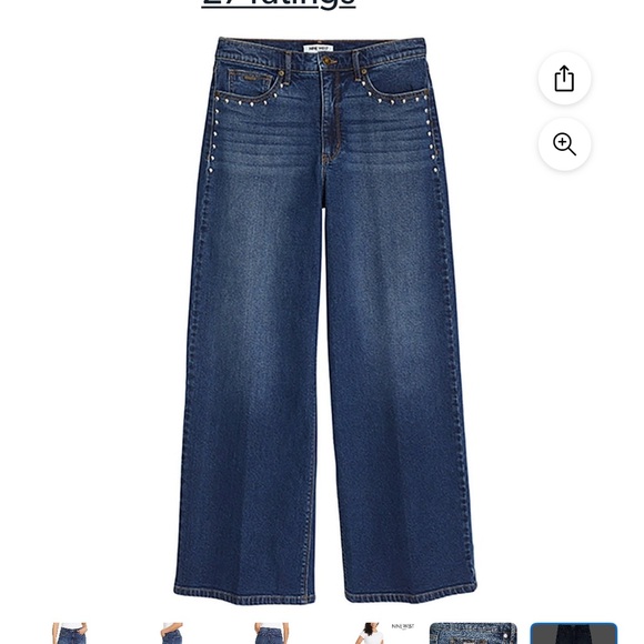 Nine West Denim - NWT Nine West Ladies Wide Leg Silver Detail Jeans ( Dark Wash) 8